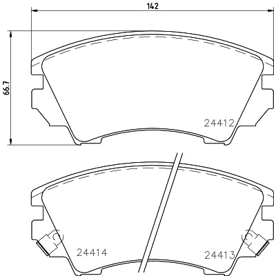 HELLA Brake pad set - T1668 - for e.g. BUICK / CHEVROLET / GMC / HOLDEN / OPEL 8DB355013-041