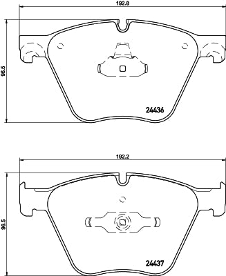 HELLA Brake pad set - T1792 - for e.g. BMW 8DB355020-121