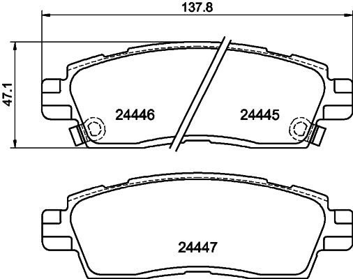 HELLA Brake pad set - T1646 - for e.g. BUICK / CHEVROLET / GMC / ISUZU / SAAB 8DB355012-821