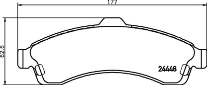 HELLA Brake pad set - T1645 - for e.g. BUICK / CHEVROLET / GMC / ISUZU / SAAB 8DB355012-811