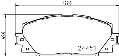 HELLA Brake pad set - T1814 - for e.g. DAIHATSU / LEXUS / TOYOTA 8DB355014-311