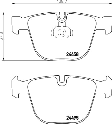 HELLA Brake pad set - T1683 - for e.g. BMW 8DB355013-171