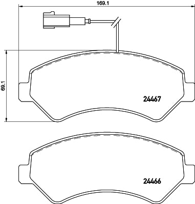 HELLA Brake pad set - T2296 - for e.g. CITROEN / FIAT / PEUGEOT 8DB355021-281