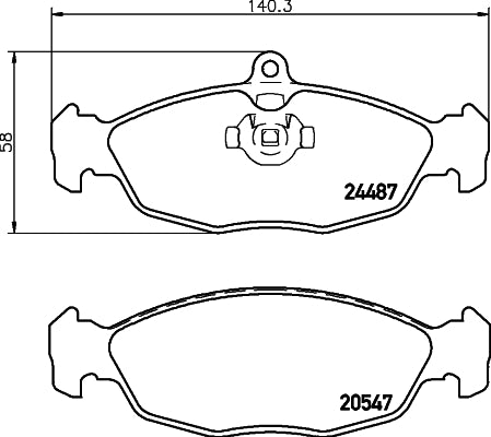 HELLA Brake pad set - T1667 - for e.g. ASTON MARTIN / DAIMLER / JAGUAR 8DB355013-031