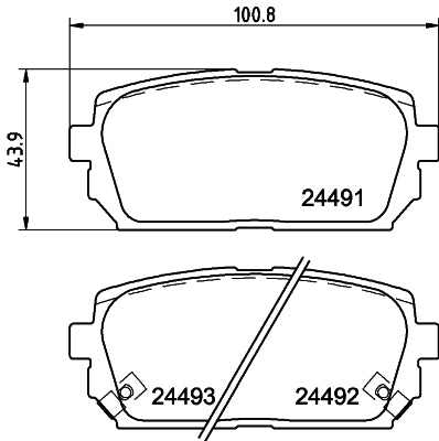 HELLA Brake pad set - T1661 - for e.g. KIA 8DB355012-971