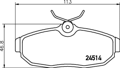 HELLA Brake pad set - T1675 - for e.g. FORD 8DB355013-111