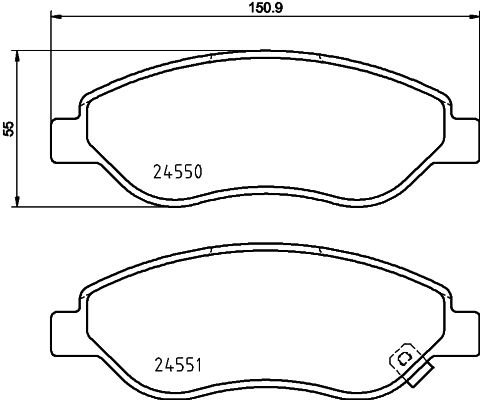 HELLA Brake pad set - T1707 - for e.g. OPEL / VAUXHALL 8DB355013-401