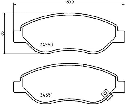 HELLA Brake pad set - T1707 - for e.g. OPEL / VAUXHALL 8DB355013-401
