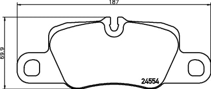 HELLA Brake pad set - T2035 - for e.g. PORSCHE 8DB355015-651