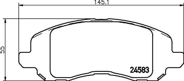HELLA Brake pad set - T1719 - for e.g. CHRYSLER / DODGE / JEEP / MITSUBISHI 8DB355013-491