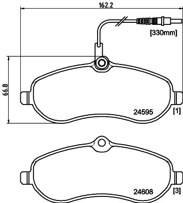 HELLA Brake pad set - T1708 - for e.g. CITROEN / FIAT / PEUGEOT / TOYOTA 8DB355013-411