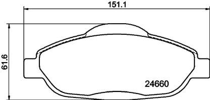 HELLA Brake pad set - T1766 - for e.g. PEUGEOT 8DB355013-911