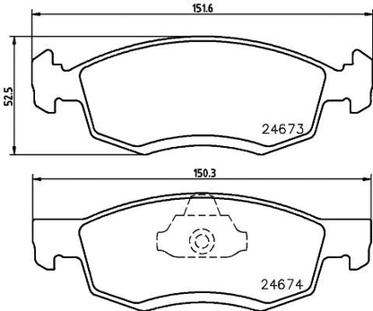 HELLA Brake pad set - T1772 - for e.g. DACIA / LADA / NISSAN / RENAULT 8DB355013-951