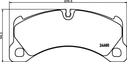 HELLA Brake pad set - T1941 - for e.g. PORSCHE 8DB355015-131