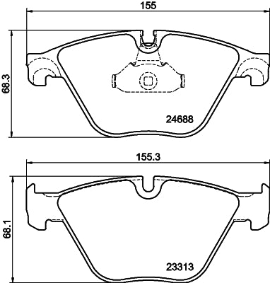 HELLA Brake pad set - T1962 - for e.g. BMW 8DB355015-261