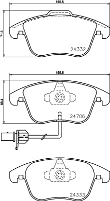 HELLA Brake pad set - T1760 - for e.g. AUDI 8DB355013-861