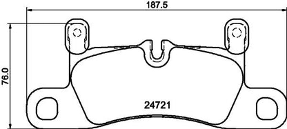 HELLA Brake pad set - T1940 - for e.g. PORSCHE 8DB355015-121