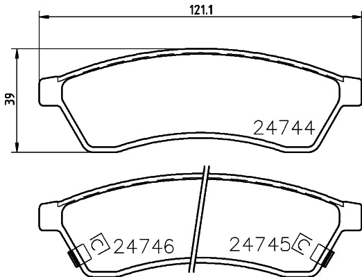 HELLA Brake pad set - T1836 - for e.g. CHEVROLET / DAEWOO / HOLDEN 8DB355014-491