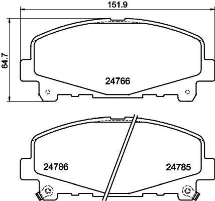 HELLA Brake pad set - T1762 - for e.g. ACURA / HONDA 8DB355013-881