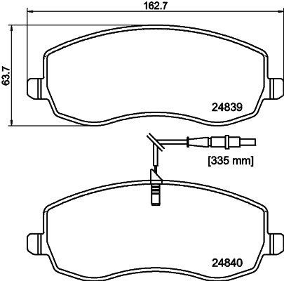 HELLA Brake pad set - T1761 - for e.g. CITROEN / FIAT / LANCIA / PEUGEOT 8DB355013-871