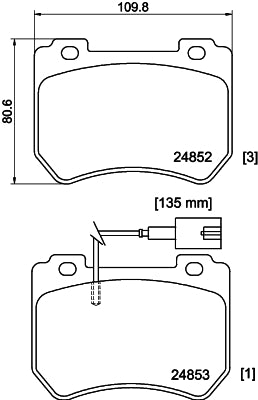 HELLA Brake pad set - T1866 - for e.g. ALFA ROMEO 8DB355014-651