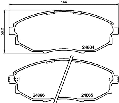 HELLA Brake pad set - T1911 - for e.g. CHEVROLET / DAEWOO / HOLDEN 8DB355014-931