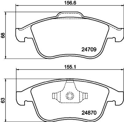 HELLA Brake pad set - T1895 - for e.g. RENAULT 8DB355014-801
