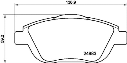 HELLA Brake pad set - T1846 - for e.g. CITROEN / OPEL / PEUGEOT / VAUXHALL 8DB355014-551