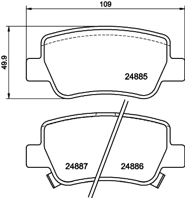 HELLA Brake pad set - T1865 - for e.g. TOYOTA 8DB355014-641