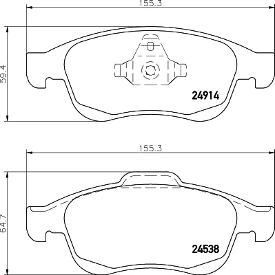 HELLA Brake pad set - T1894 - for e.g. DACIA / RENAULT 8DB355014-791