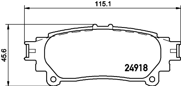 HELLA Brake pad set - T1987 - for e.g. LEXUS / TOYOTA 8DB355015-371