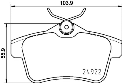 HELLA Brake pad set - T2712 - for e.g. CITROEN 8DB355031-811