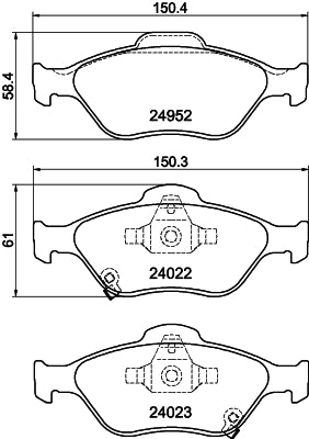 HELLA Brake pad set - T2548 - for e.g. TOYOTA 8DB355025-321
