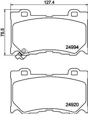 HELLA Brake pad set - T1992 - for e.g. INFINITI / NISSAN 8DB355015-411