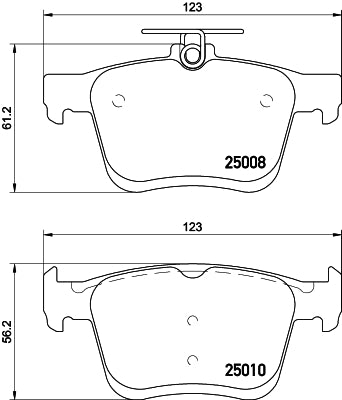 HELLA Brake pad set - T1976 - for e.g. AUDI / SEAT / SKODA / VOLKSWAGEN 8DB355020-271