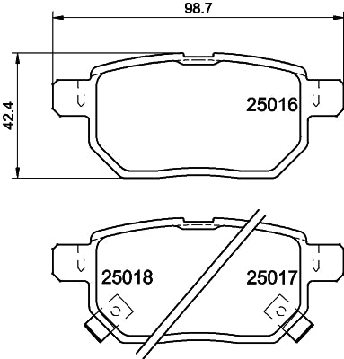 HELLA Brake pad set - T1921 - for e.g. DAIHATSU / LEXUS / SCION / TOYOTA 8DB355014-991