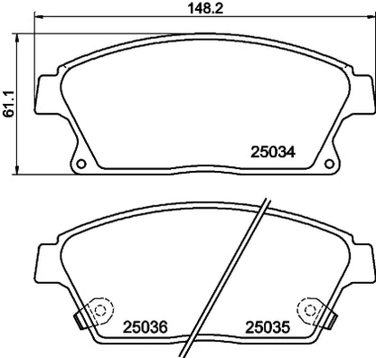 HELLA Brake pad set - T1959 - for e.g. BUICK / CADILLAC / CHEVROLET / HOLDEN 8DB355015-241