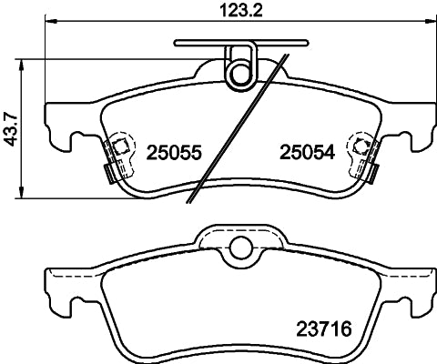 HELLA Brake pad set - T2193 - for e.g. HONDA 8DB355020-501