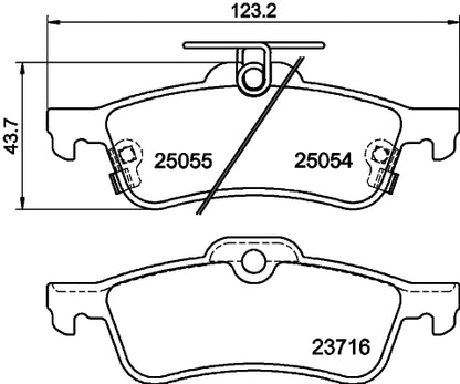HELLA Brake pad set - T2193 - for e.g. HONDA 8DB355020-501