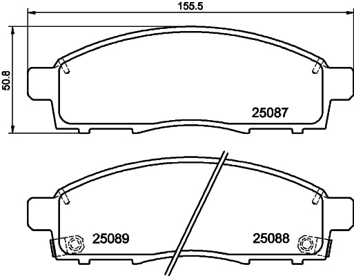 HELLA Brake pad set - T1972 - for e.g. MITSUBISHI / NISSAN 8DB355015-321