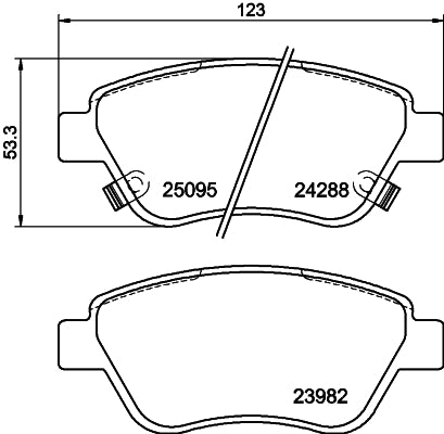 HELLA Brake pad set - T2263 - for e.g. OPEL / VAUXHALL 8DB355021-131