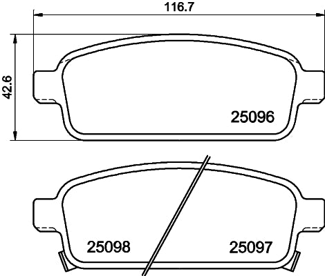 HELLA Brake pad set - T2298 - for e.g. HOLDEN / OPEL / VAUXHALL 8DB355024-861