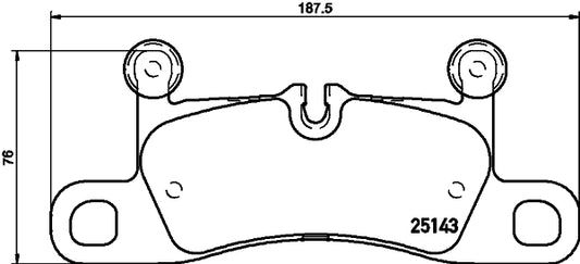 HELLA Brake pad set - T2158 - for e.g. PORSCHE 8DB355023-371