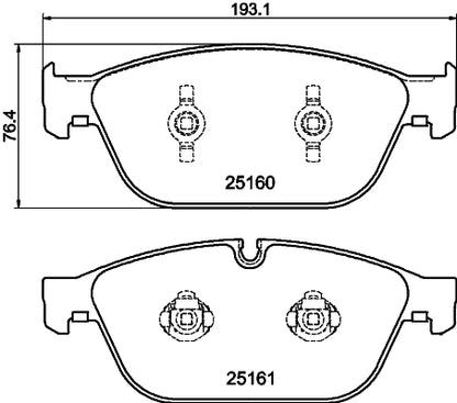 HELLA Brake pad set - T2092 - for e.g. AUDI 8DB355016-021