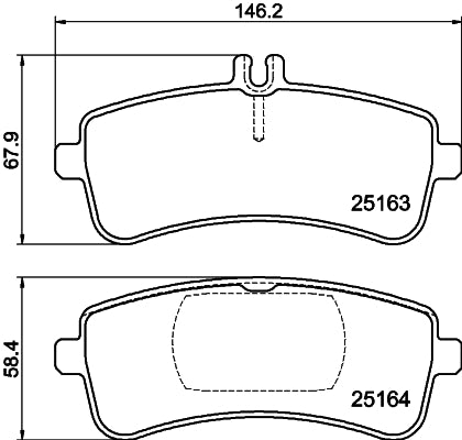 HELLA Brake pad set - T2424 - for e.g. MERCEDES-BENZ 8DB355025-241