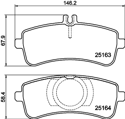 HELLA Brake pad set - T2187 - for e.g. MERCEDES-BENZ 8DB355021-371
