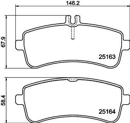 HELLA Brake pad set - T2323 - for e.g. MERCEDES-BENZ 8DB355021-521