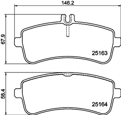 HELLA Brake pad set - T2323 - for e.g. MERCEDES-BENZ 8DB355021-521