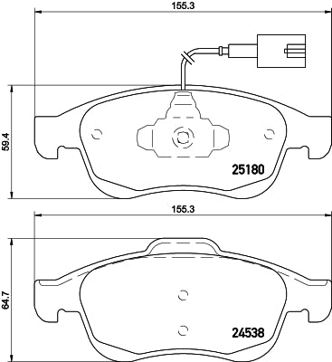 HELLA Brake pad set - T2009 - for e.g. ALFA ROMEO 8DB355015-521
