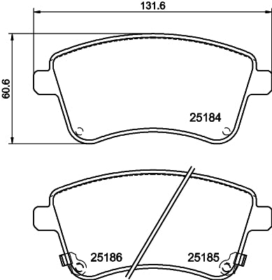 HELLA Brake pad set - T1973 - for e.g. KIA 8DB355015-331